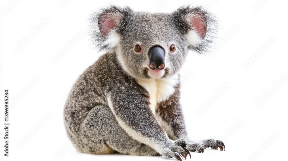 Fototapeta premium a cute koala sitting on a white background illustration