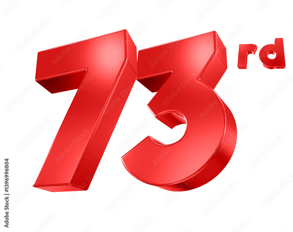 73 Year Anniversary Red Number 73 Year Anniversary Red Number
