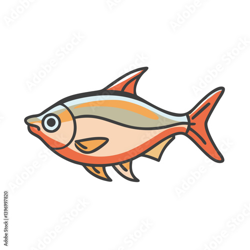 ember tetra fish icon, ember tetra fish vector illustration-simple illustration of ember tetra fish, perfect for ember tetra fish logos and icons