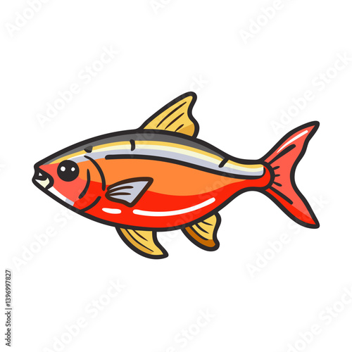 ember tetra fish icon, ember tetra fish vector illustration-simple illustration of ember tetra fish, perfect for ember tetra fish logos and icons