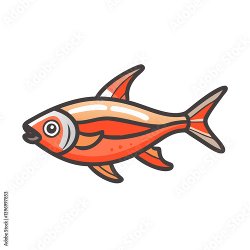 ember tetra fish icon, ember tetra fish vector illustration-simple illustration of ember tetra fish, perfect for ember tetra fish logos and icons