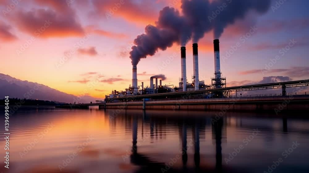A futuristic carbon capture facility, removing CO2 from the atmosphere for climate action A futuristic carbon capture facility, removing CO2 from the atmosphere for climate action