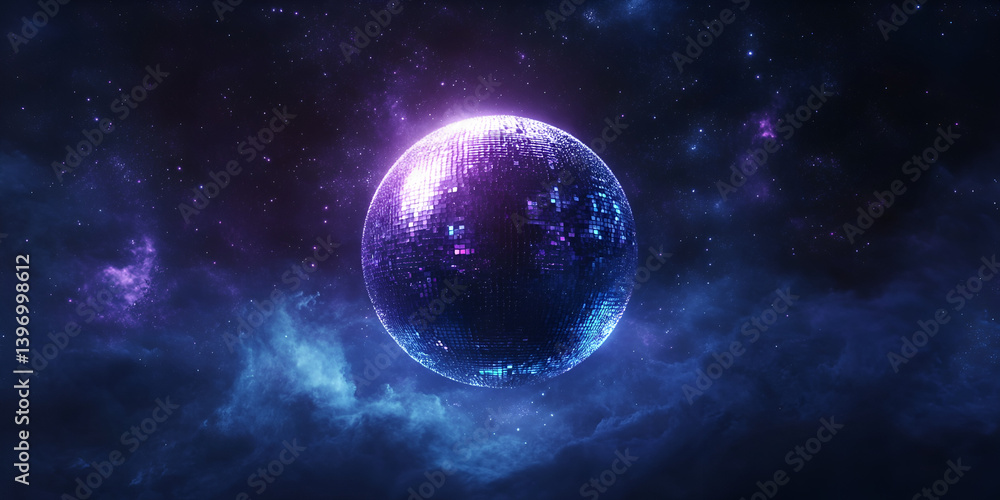 Glowing Fantasy Planet in Deep Galaxy with Nebula Clouds Glowing Fantasy Planet in Deep Galaxy with Nebula Clouds