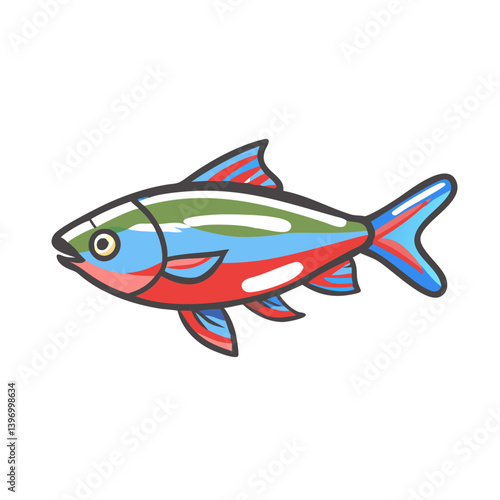 neon tetra fish icon, neon tetra fish vector illustration-simple illustration of neon tetra fish, perfect for neon tetra fish logos and icons
