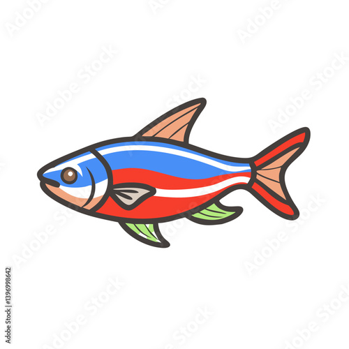 neon tetra fish icon, neon tetra fish vector illustration-simple illustration of neon tetra fish, perfect for neon tetra fish logos and icons