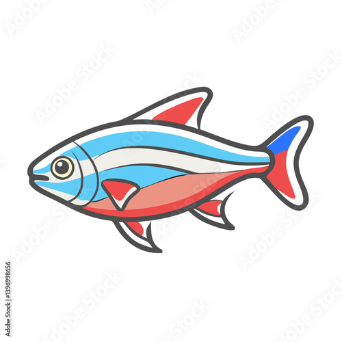 neon tetra fish icon, neon tetra fish vector illustration-simple illustration of neon tetra fish, perfect for neon tetra fish logos and icons