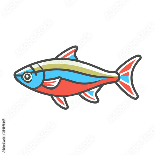 neon tetra fish icon, neon tetra fish vector illustration-simple illustration of neon tetra fish, perfect for neon tetra fish logos and icons