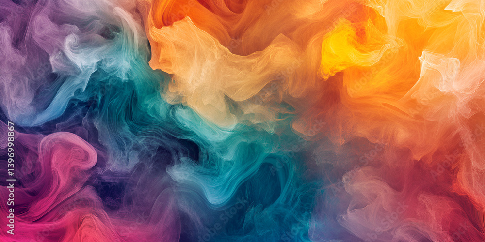 Colorful Abstract Smoke Cloud in Artistic Swirl Colorful Abstract Smoke Cloud in Artistic Swirl