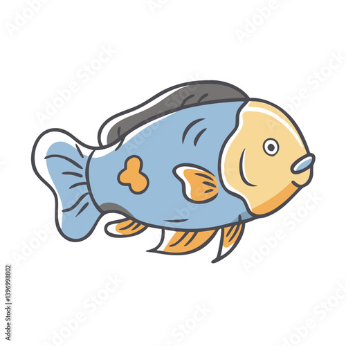 oscar fish icon, oscar fish vector illustration-simple illustration of oscar fish, perfect for oscar fish logos and icons