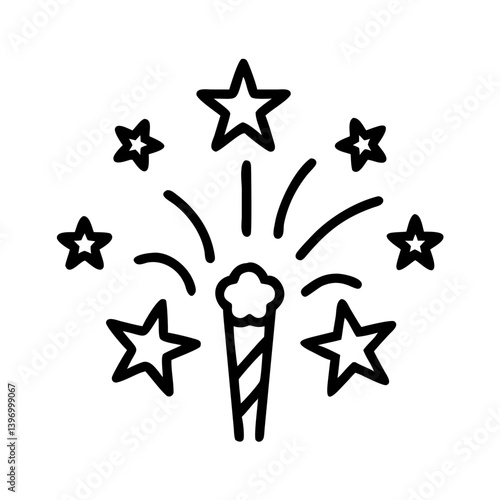 Fireworks icon bursting with stars
