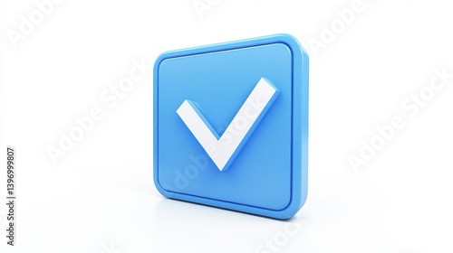 Free Download Check mark sign in square - blue check icon or logo isolated on white - 3d rendering illustration - GFXLoad