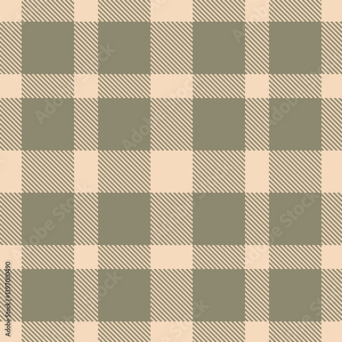 Dark light peach and Bright brown grey Seamless Tartan Textile Design