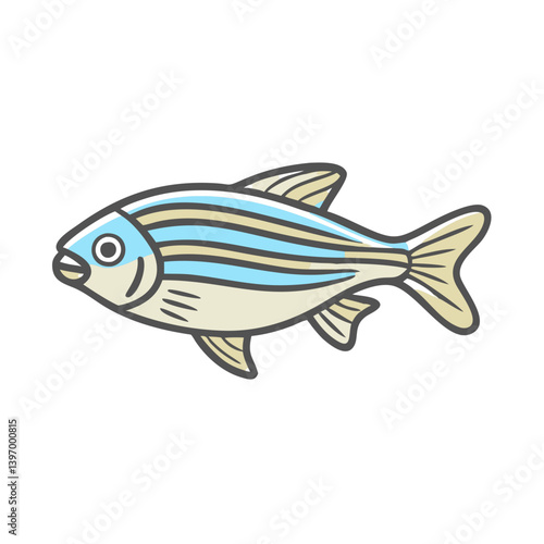 zebra danio fish icon, zebra danio fish vector illustration-simple illustration of zebra danio fish, perfect for zebra danio fish logos and icons