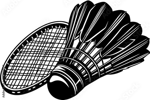 High-quality vector illustration capturing the dynamic energy of tennis and badminton, featuring rackets, shuttlecocks, balls, and players in action. Ideal for sports branding, event promotions, team 