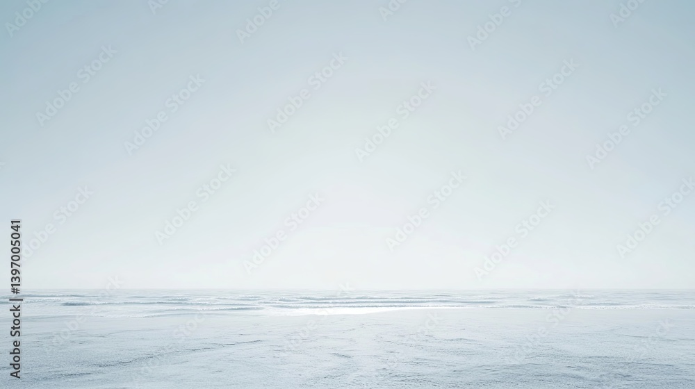 A serene white beach with gentle waves and a clear sky, leaving a blank space in the center for text pic A serene white beach with gentle waves and a clear sky, leaving a blank space in the center for text pic