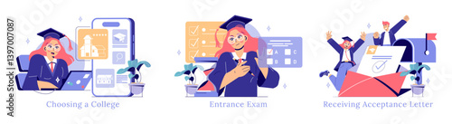College Choise. Flat Vector Illustration