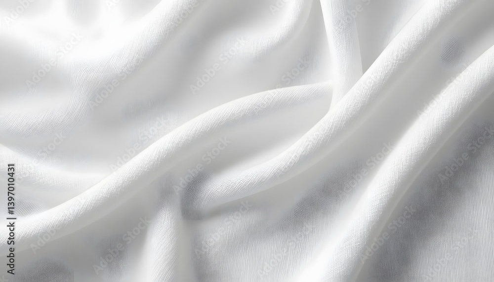Obraz premium White silk fabric background smooth draping texture elegant material surface design textile soft cloth