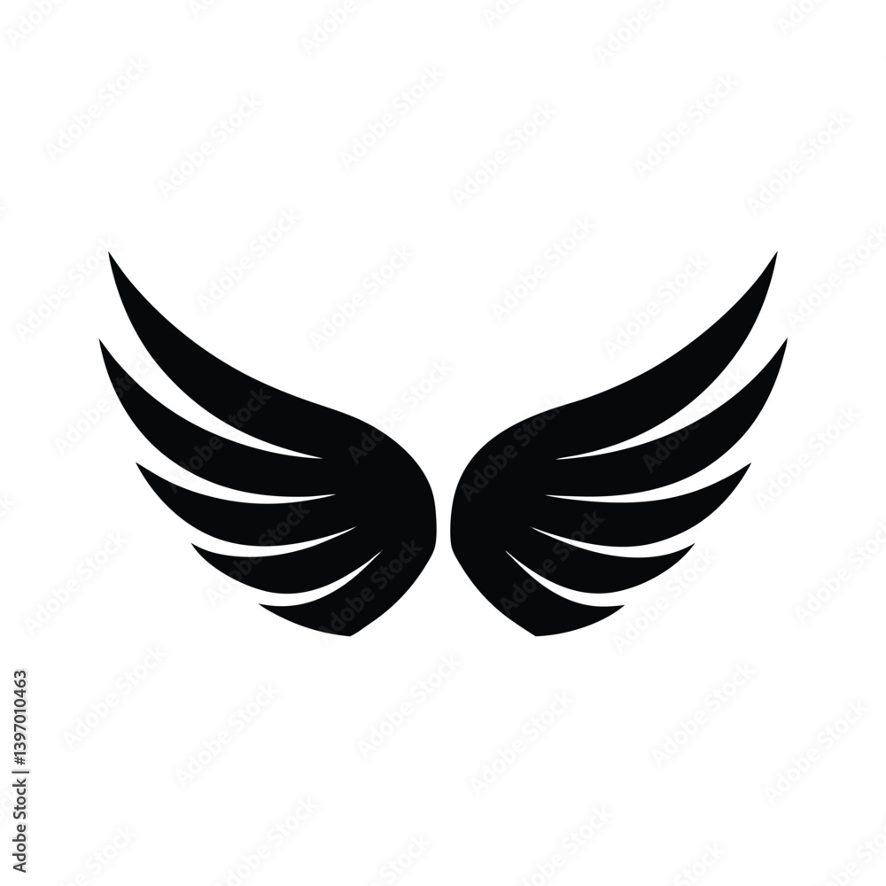 Obraz premium bird wings logo vector art illustration