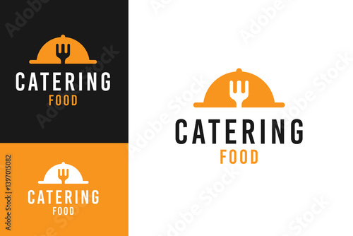 Catering food logo design template vector symbol illustration
