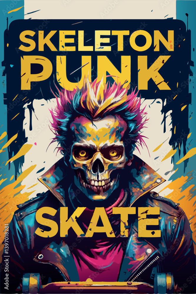 Fototapeta premium skeleton punk teschio 01