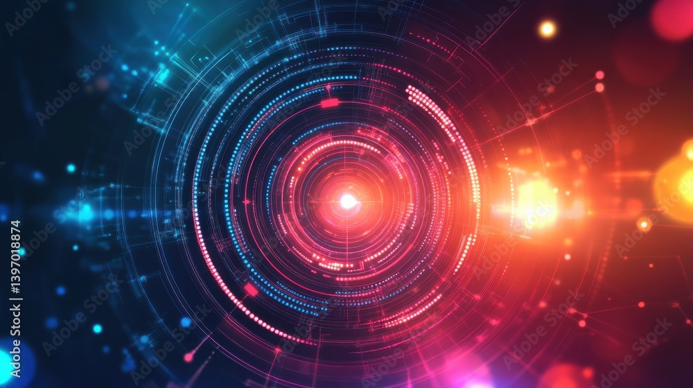 Obraz premium 2d illustration Abstract futuristic electronic circuit technology background illustration