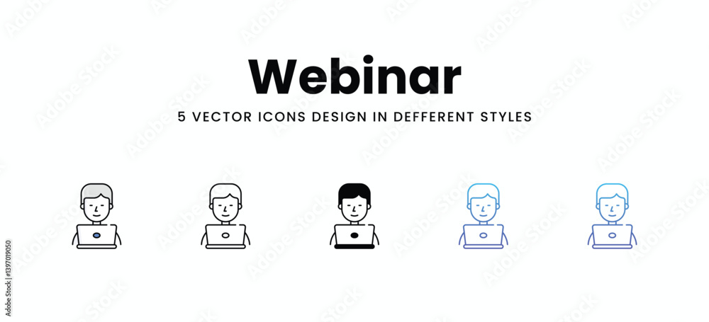 Webinar vector icons set stock illustration Webinar vector icons set stock illustration
