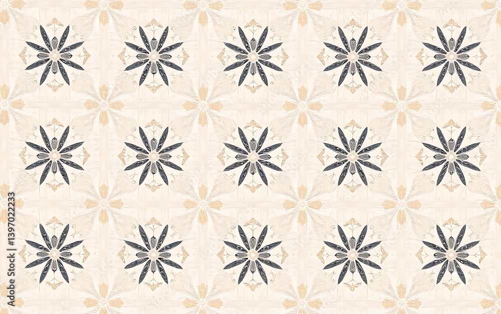 シックな花のタイルパターン シックな花のタイルパターン