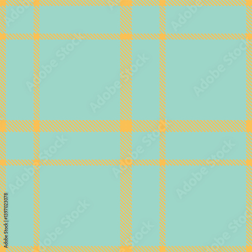 Elegant Seamless Tartan featuring Pastel butterscotch and Pale pale teal Textile Design