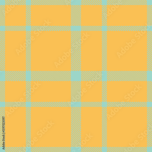 Vivid pale teal and Rustic butterscotch Seamless Tartan Textile Design