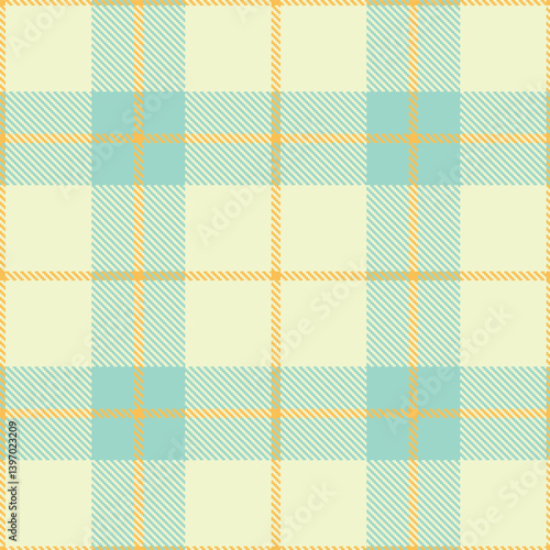 Vivid butterscotch and Soft ecru Seamless Tartan Textile Design