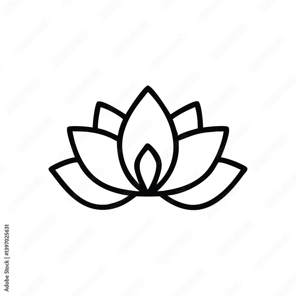Simple Lotus Flower Outline Vector Design Element Isolated On White Background Perfect For Meditation And Yoga Design Simple Lotus Flower Outline Vector Design Element Isolated On White Background Perfect For Meditation And Yoga Design
