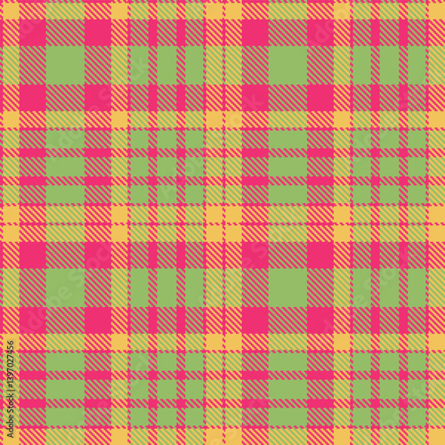 Elegant Seamless Tartan featuring Soft cerise and Dusky light moss green Textile Design