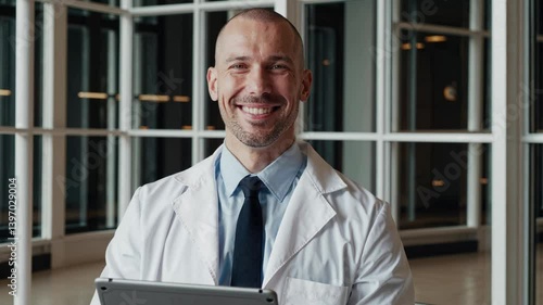 The Smiling Doctor with Tablet