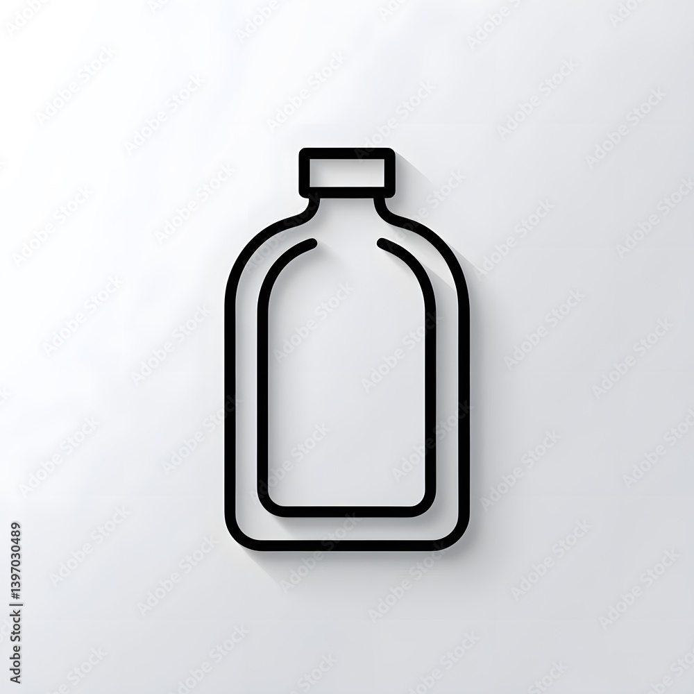 Outline Simple Plastic Bottle Vector Icon Design