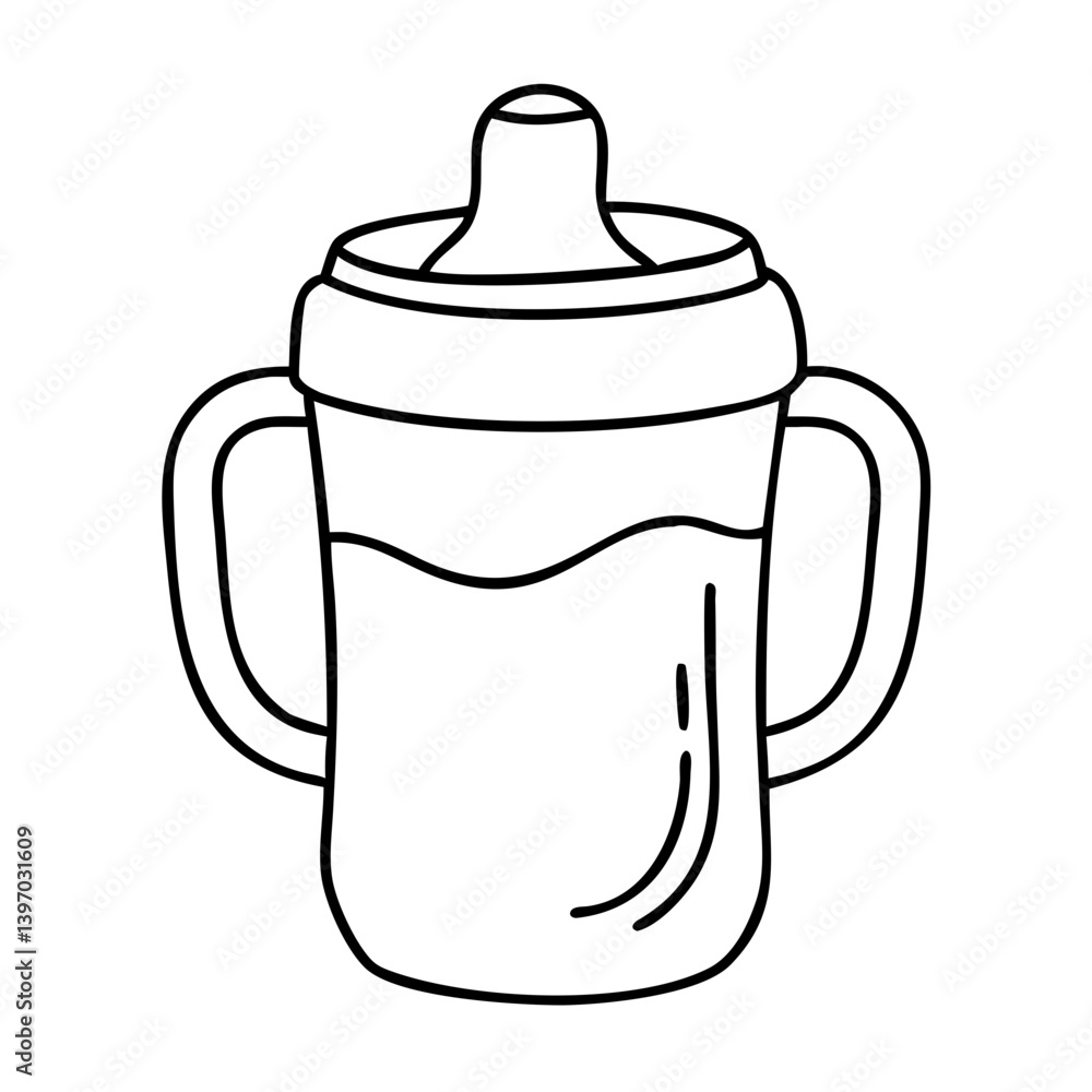 Obraz premium toddler sippy cup icon, toddler sippy cup vector illustration-simple illustration of toddler sippy cup, perfect for toddler sippy cup logos and icons