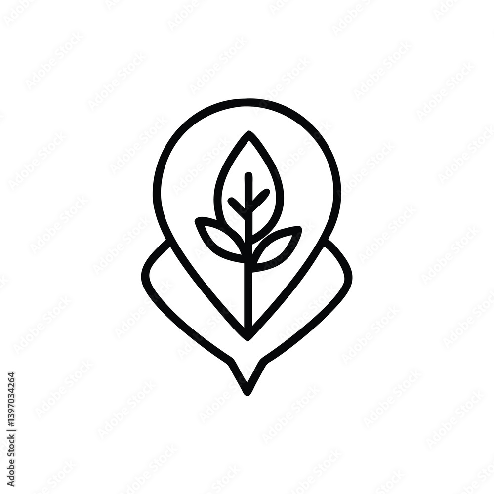Eco Location Pin With Leaf Symbol Minimalist Design For Organic Businesses And Sustainable Initiatives Representing Nature And Precise Geographic Positioning Eco Location Pin With Leaf Symbol Minimalist Design For Organic Businesses And Sustainable Initiatives Representing Nature And Precise Geographic Positioning