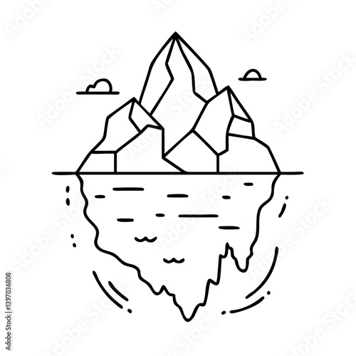 iceberg icon, iceberg vector illustration-simple illustration of iceberg, perfect for iceberg logos and icons