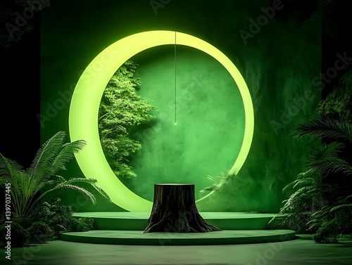 Green Jungle Studio Background. photo