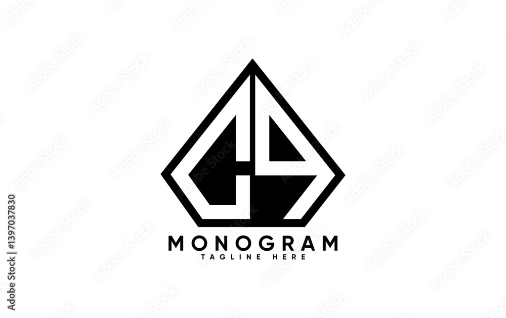 Fototapeta premium CQ letter creative monogram vector logo design.