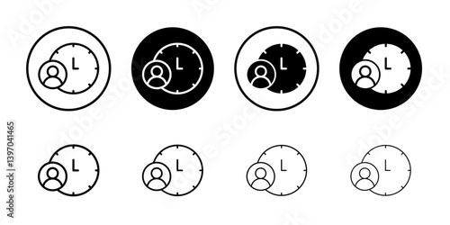 Account history icon Flat fill set collection