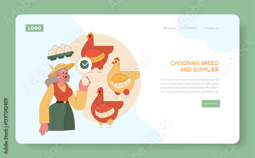 Egg Farm. Flat Vector Illustration