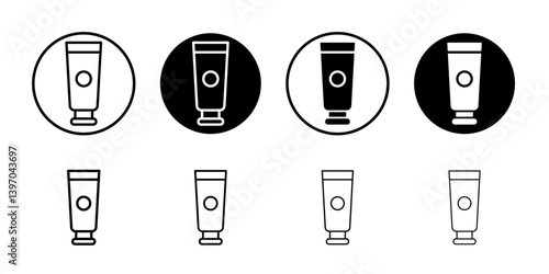 Cream tube icon Flat fill set collection