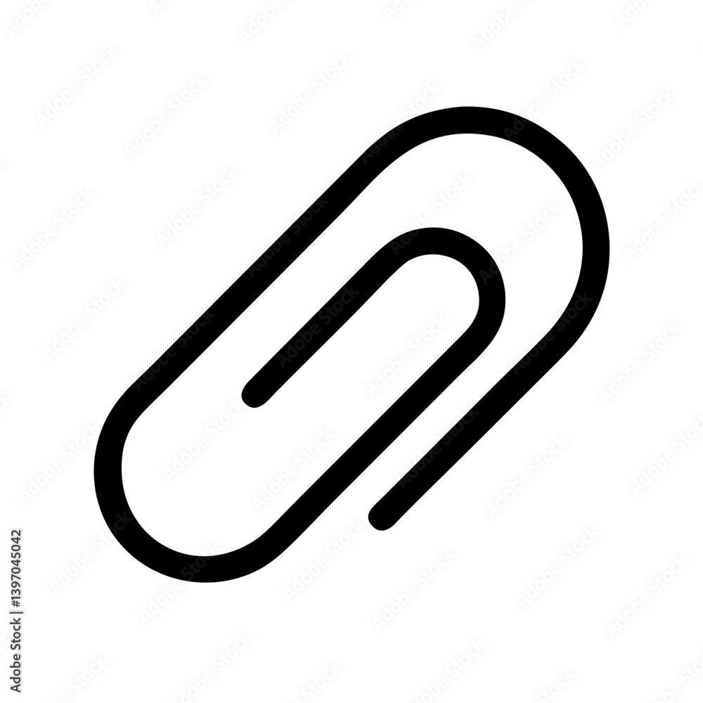 Paper Clip Icon on White Background for Office Tools, Stationery Designs, Business Communication, and Educational Resources Paper Clip Icon on White Background for Office Tools, Stationery Designs, Business Communication, and Educational Resources