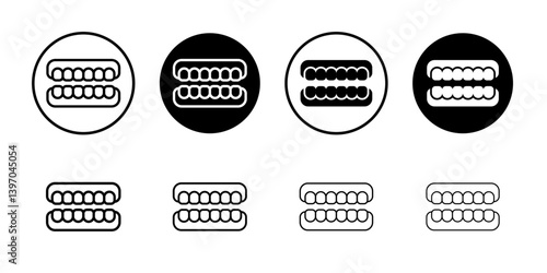 False jaw icon Flat fill set collection
