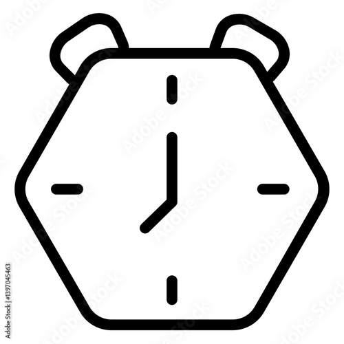 School Time Clock Line Icon