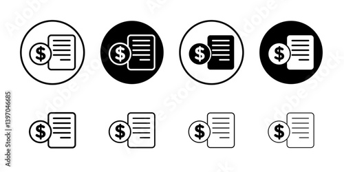 Insurance policy icon Flat fill set collection