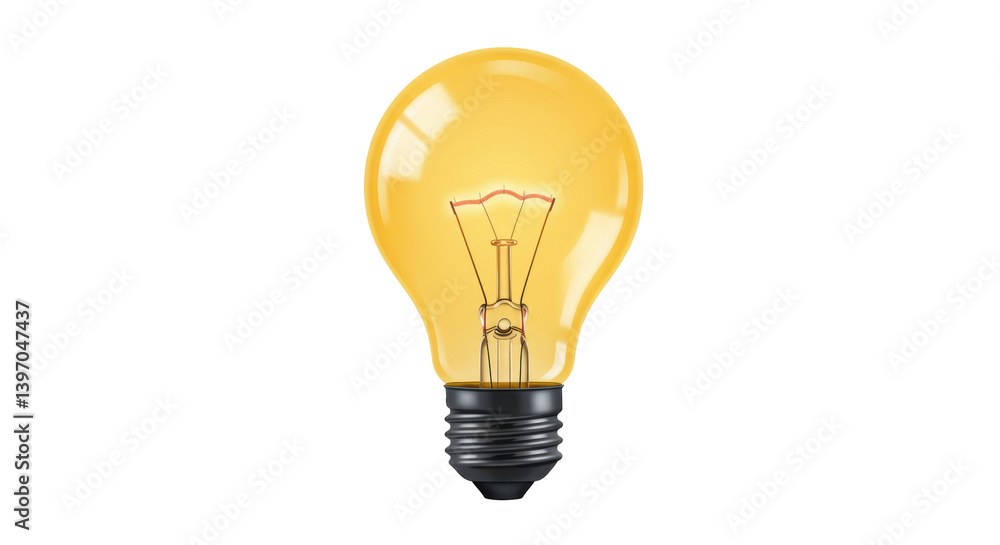 Isolated Glowing Light Bulb Isolated Glowing Light Bulb