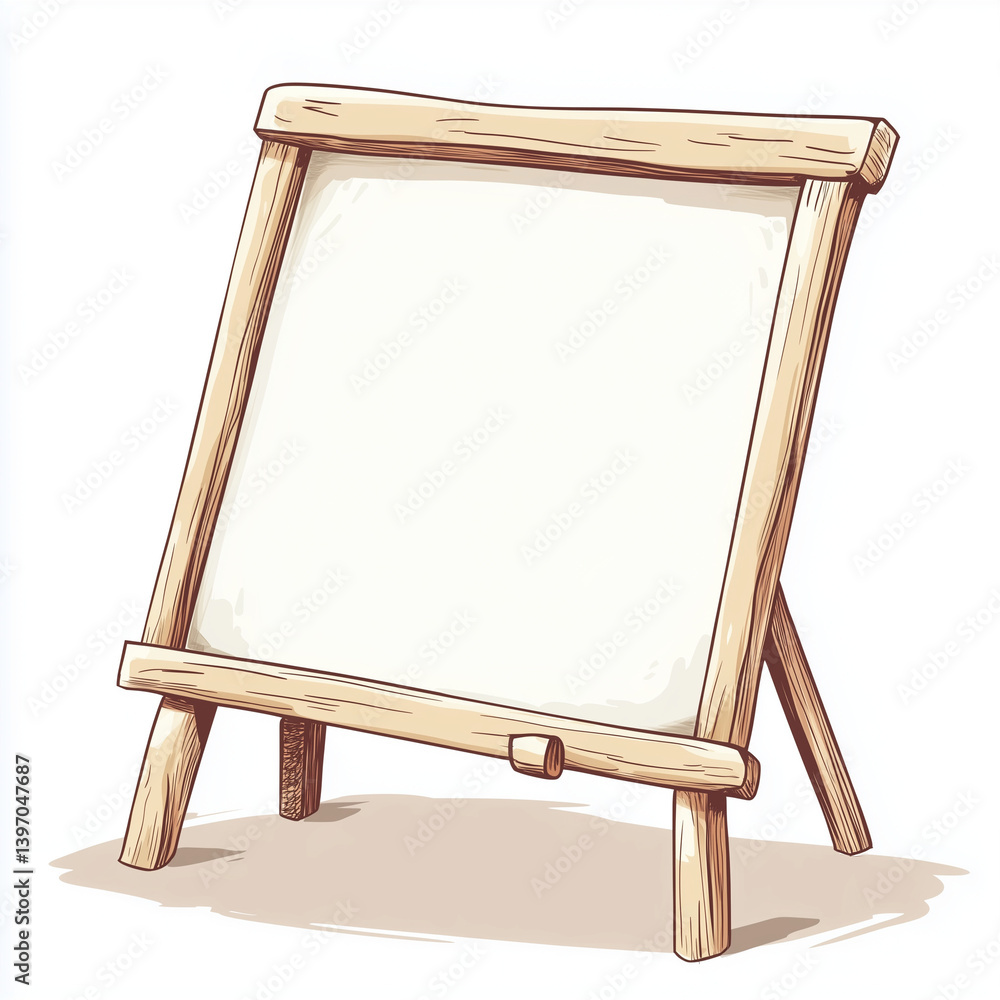 wooden easel with blank canvas wooden easel with blank canvas