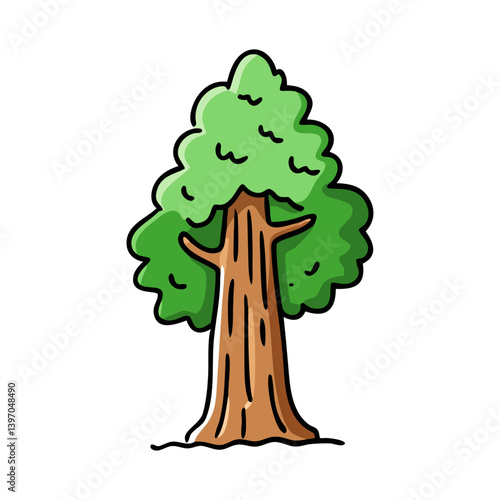 sequoia tree icon, sequoia tree vector illustration-simple illustration of sequoia tree, perfect for sequoia tree logos and icons