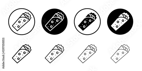 Shawarma icon Flat fill set collection